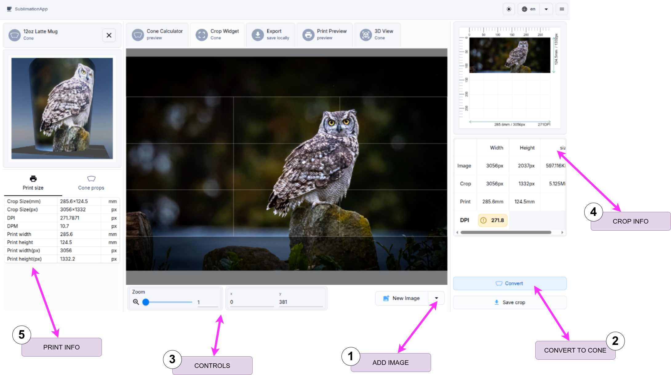 Crop Widget Interface